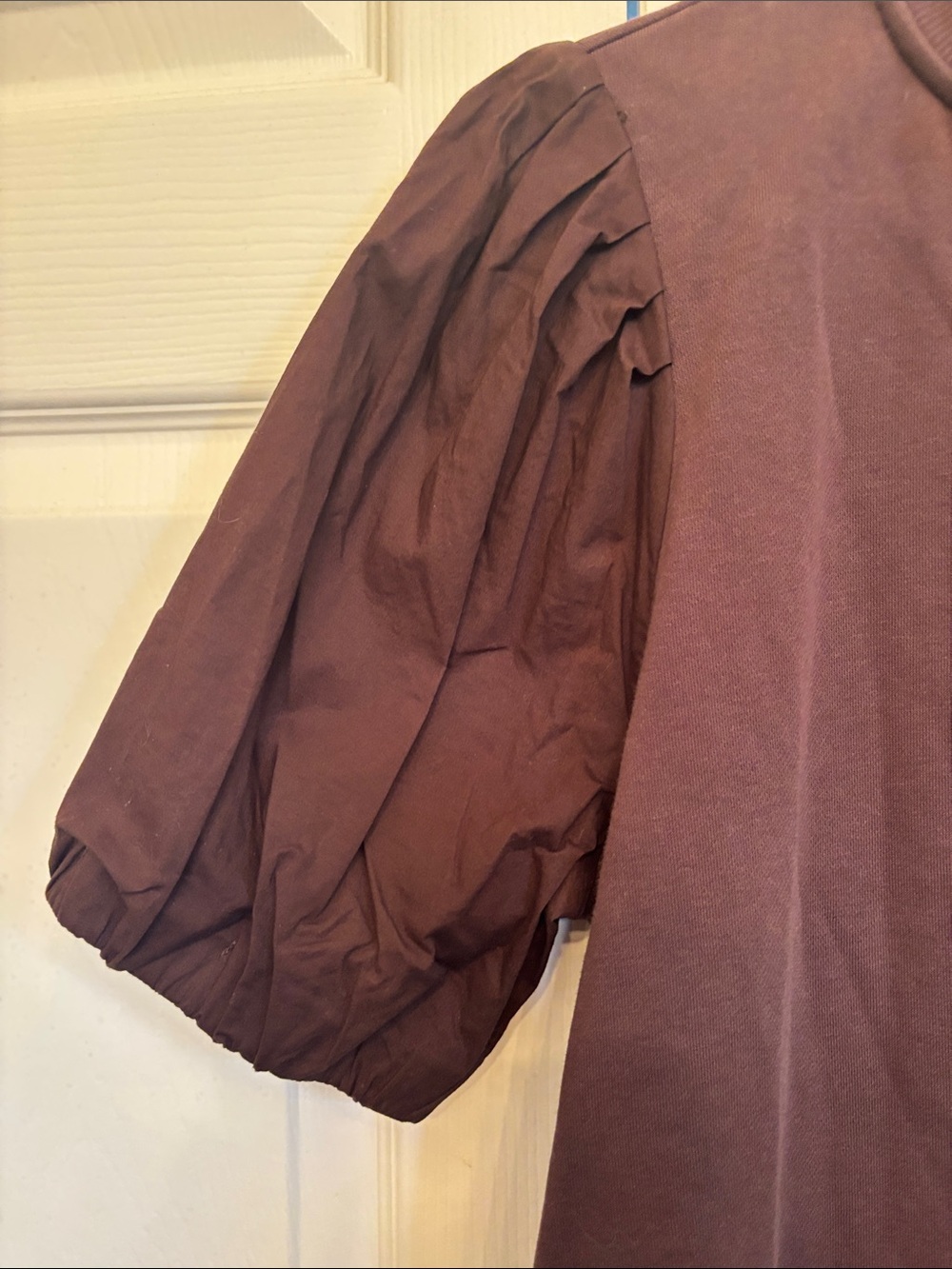 Evereve Puff-Sleeve Zip Bomber Jacket in brown - Picture 3 of 4